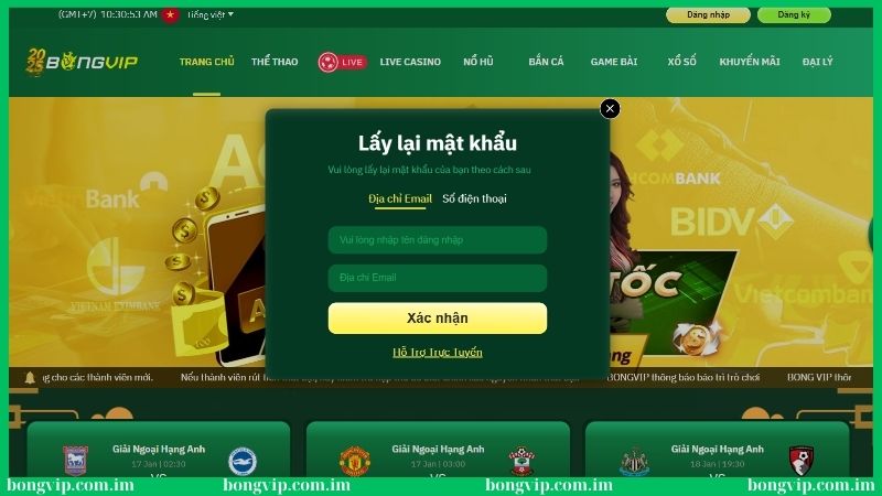 Đăng nhập Bongvip - Hướng dẫn thao tác chi tiết từ A đến Z 3 Lưu ý liên hệ hỗ trợ khi muốn lấy lại mật khẩu