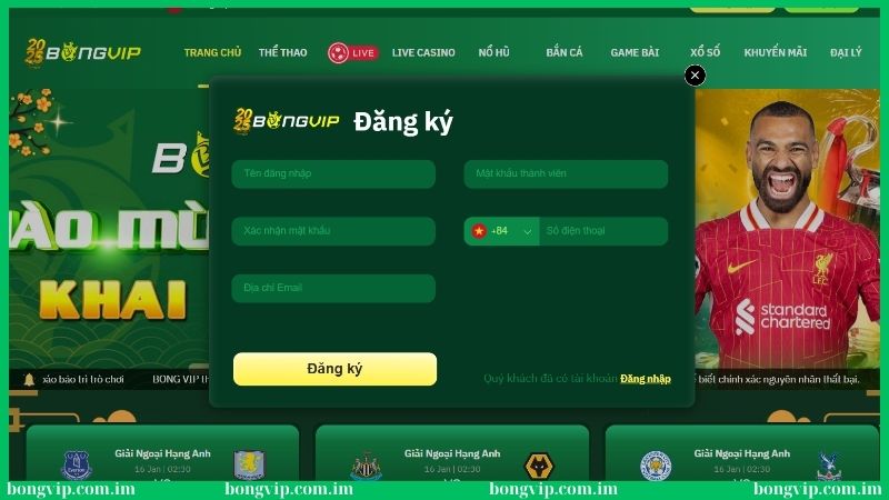 Điều khoản & điều kiện Bongvip - Quy tắc bắt buộc tuân thủ 2 Đăng ký tài khoản Bongvip theo điều khoản & điều kiện