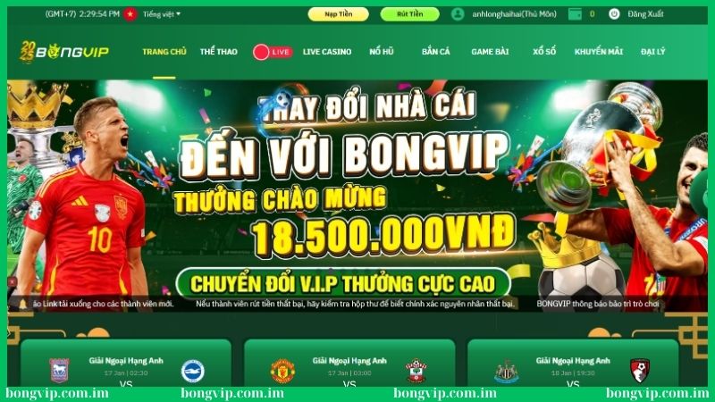 Rút tiền Bongvip siêu dễ tại nền tảng nhà cái cực hot