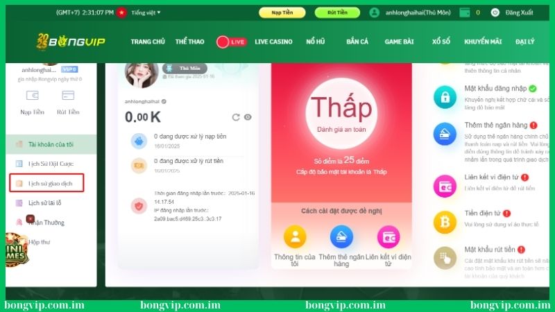 Những lưu ý quan trọng khi thực hiện rút tiền Bongvip